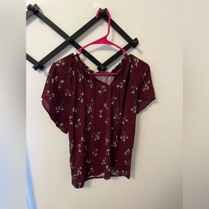 Red floral large blouse!